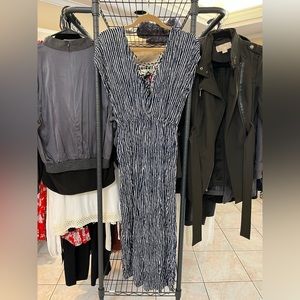 NWT blue striped romper (S/M)